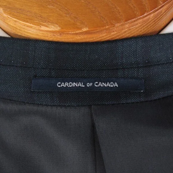 Cardinal of Canada NWT Wool Sport Coat Size 40S US In Dark Green w/ Navy Plaid